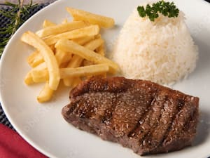 Bife Grelhado + Arroz + Fritas